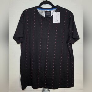 Cactus Man Black Tee with Red Pattern